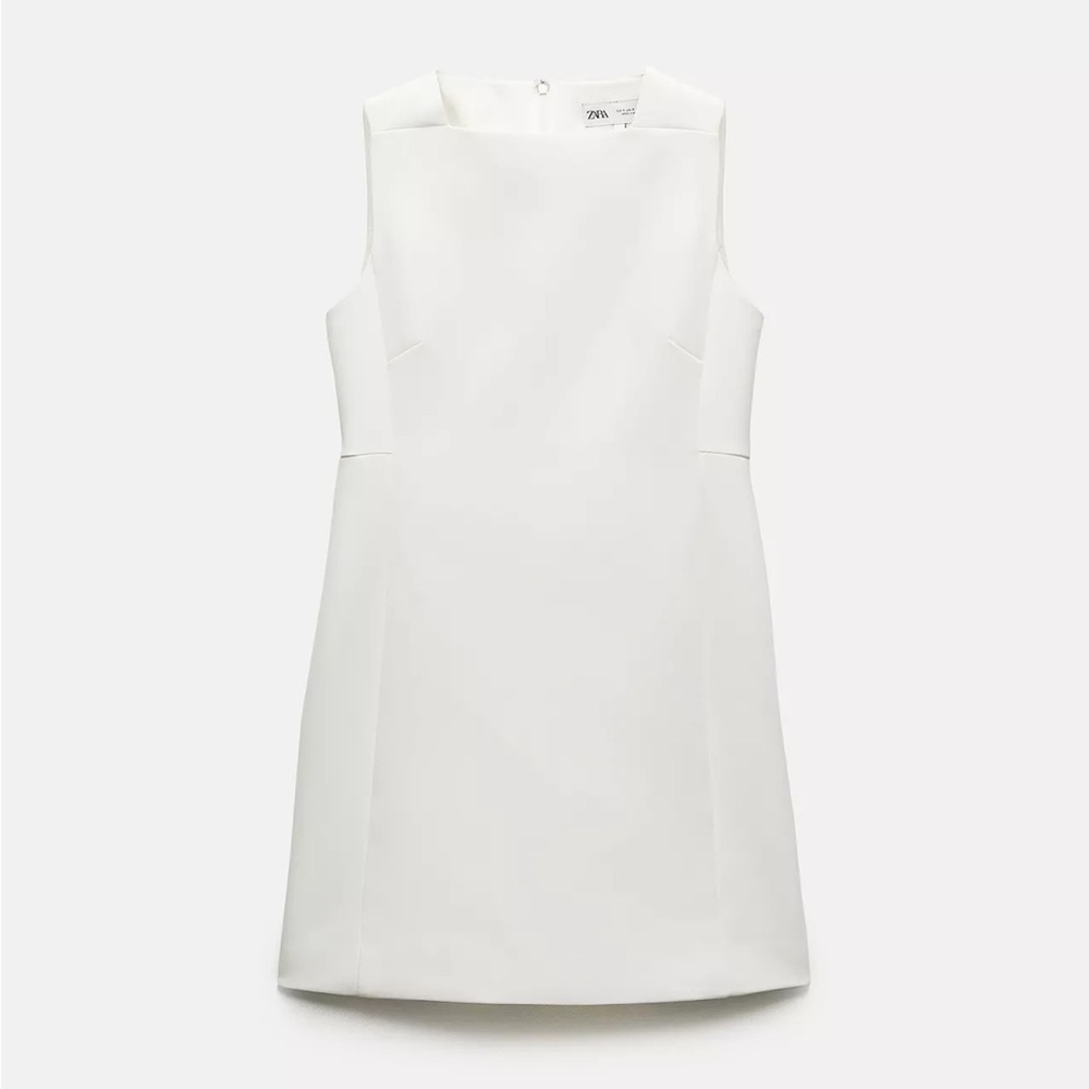 Zara White Sleeveless Mini Dress